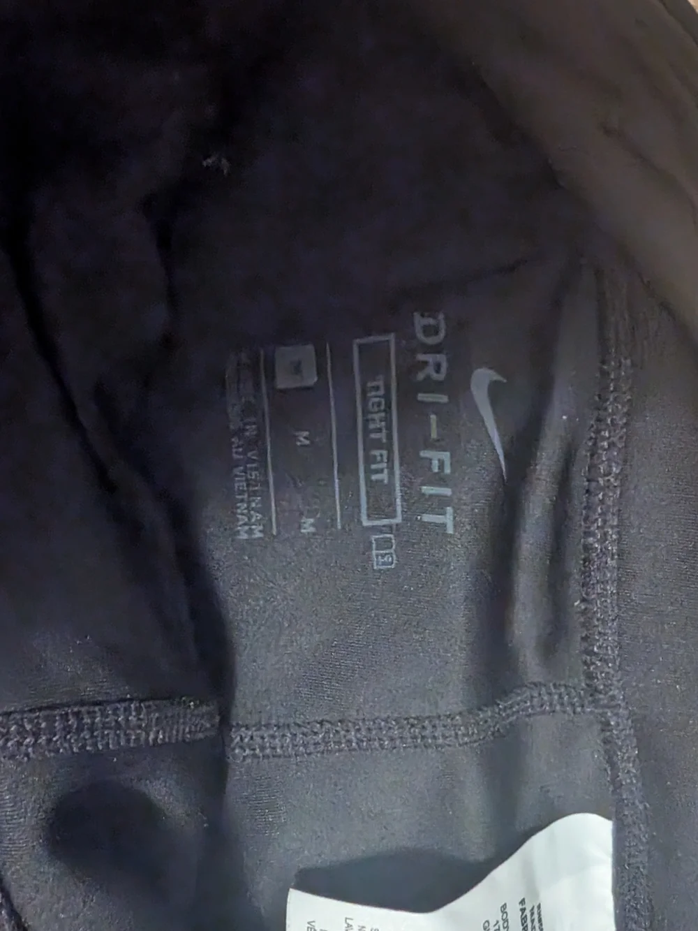 Nike Black Colorblock Leggings with Gray & White Panels
